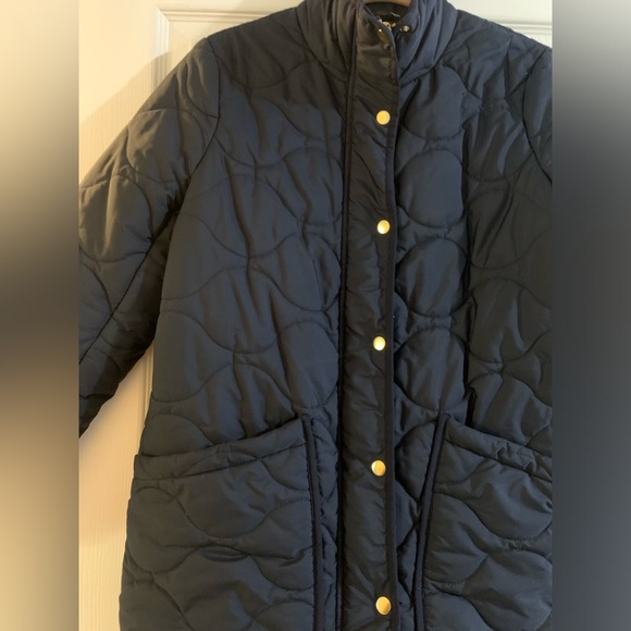 J. Crew Navy Quilted Cocoon Puffer Jacket with PrimaLoft - Size Small - Picture 6 of 12